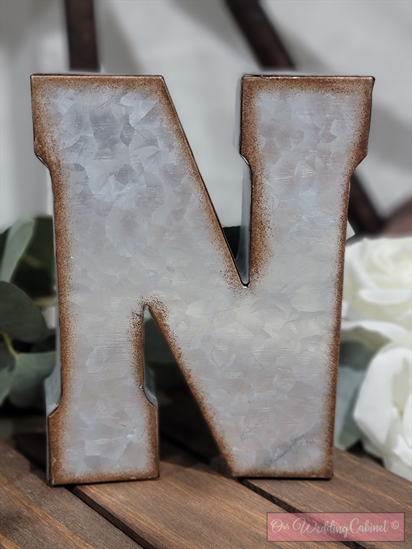 7" Galvanized Metal Letter N