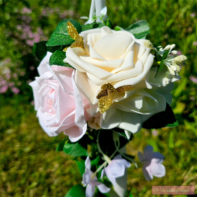 Aisle Chair Floral with Drapery Blush and Cream (Set of 8)