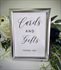 5"x7" Silver Frame "Cards and Gifts" Sign