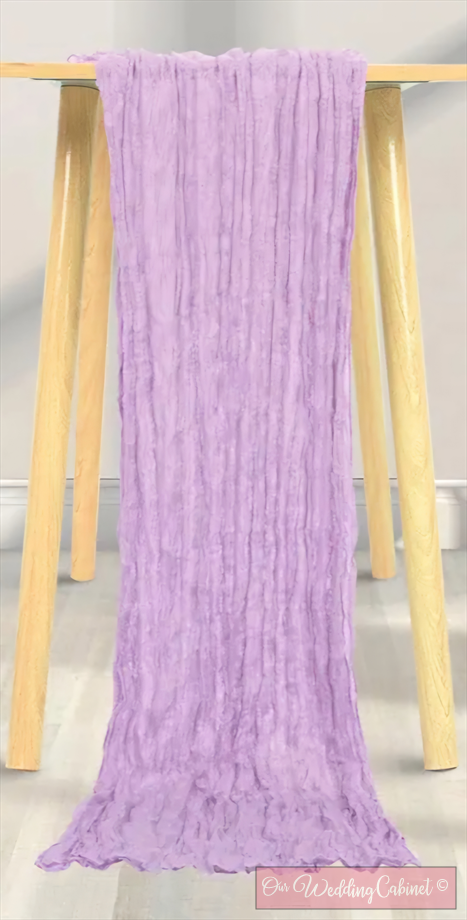 Cheesecloth Table Runner, Lavender (120"x20")