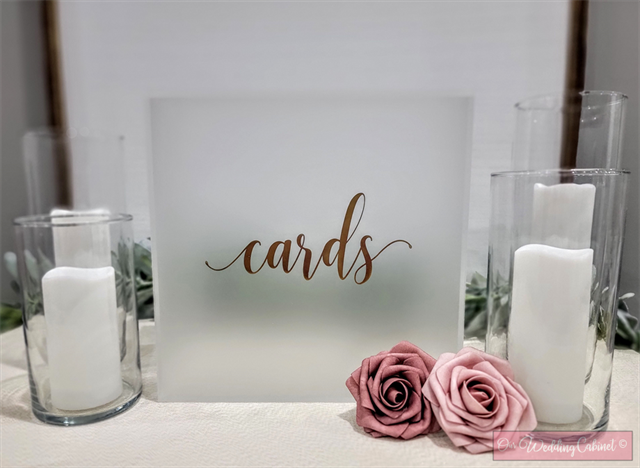 Card Box Frosted Acrylic with Gold Foil Lettering