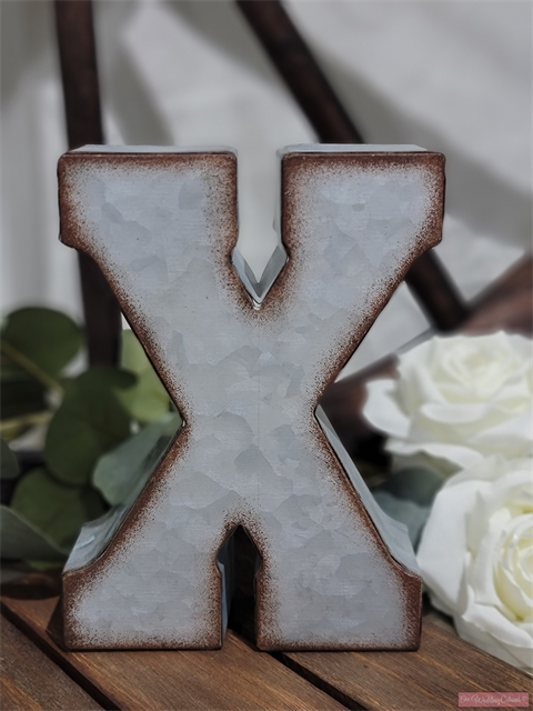 7" Galvanized Metal Letter X