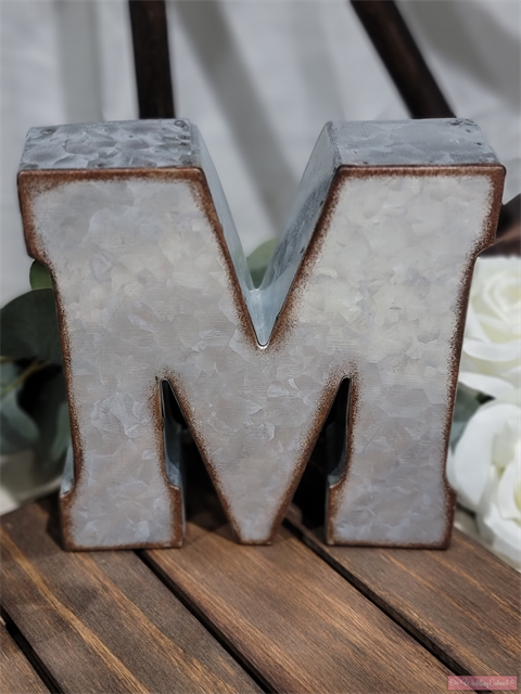 7" Galvanized Metal Letter M