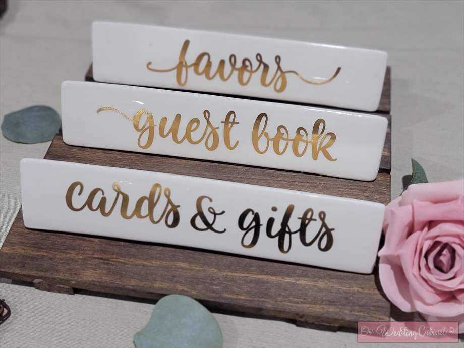Ceramic Triangle Sign Set (Favors, Gifts, Guestbook)
