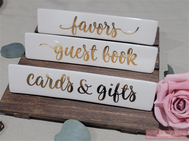 Ceramic Triangle Sign Set (Favors, Gifts, Guestbook)