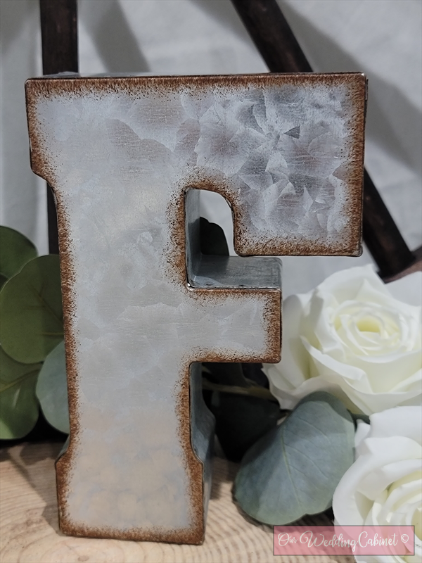 7" Galvanized Metal Letter F