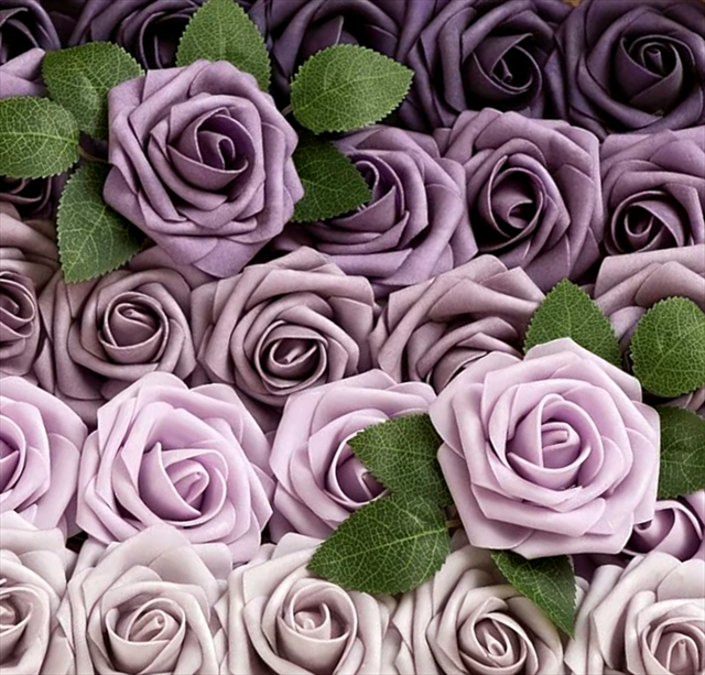 3" Shades of Purple Foam Roses (YOU WILL GET EQUAL AMOUNT OF EACH COLOR UP TO 50 TOTAL)