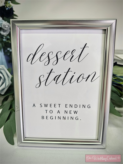 5"x7" Silver Frame "Dessert Station" Sign