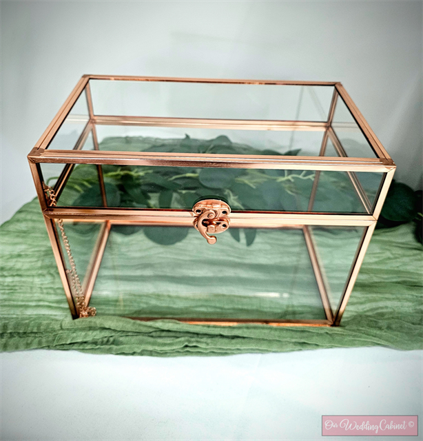 Card Box Rose Gold Frame Rectangular Terrarium 