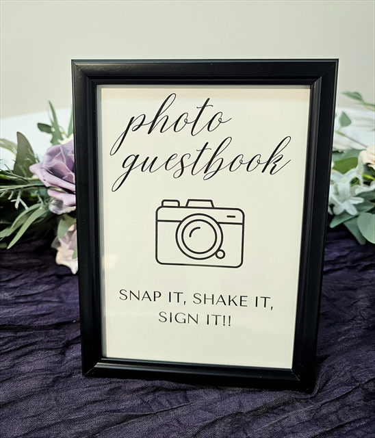 5"x7" Black Frame "Photo Guestbook" Sign