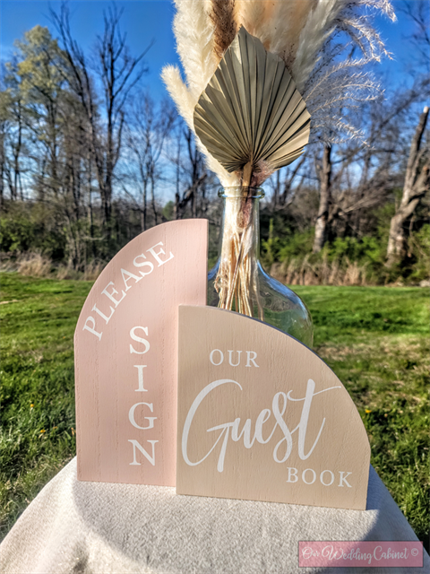 Blush and Nude Guestbook Sign 