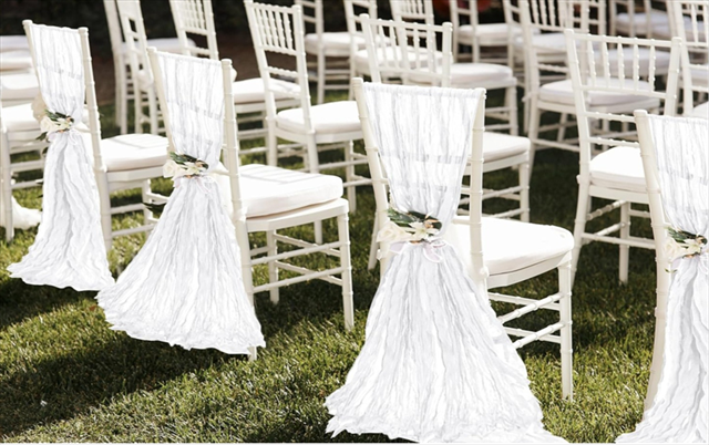 Chair Sash and Setup, Set of 10, White **For Ulitmate Packages Only**