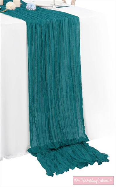 Cheesecloth Table Runner, Dark Teal (120"x20")