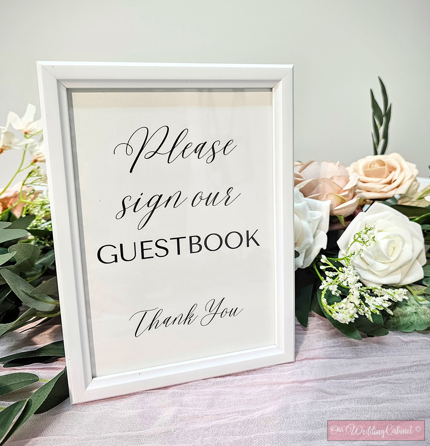 5"x7" White Frame "Guestbook" Sign