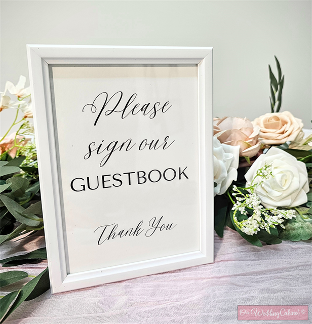 5"x7" White Frame "Guestbook" Sign