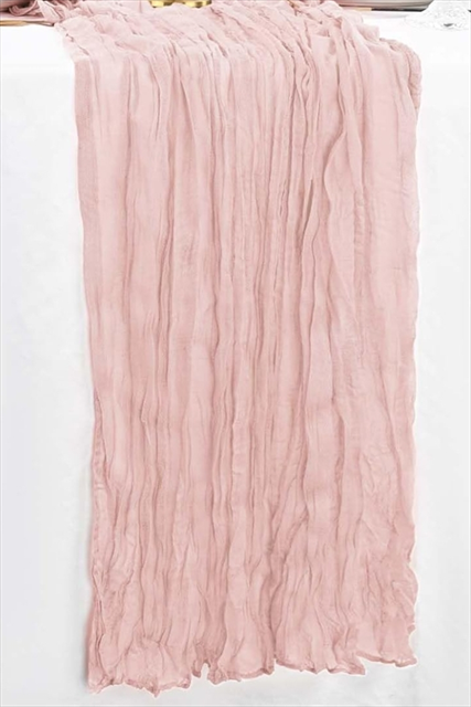 Cheesecloth Table Runner, Dusty Rose (Light Version) (120"x20")