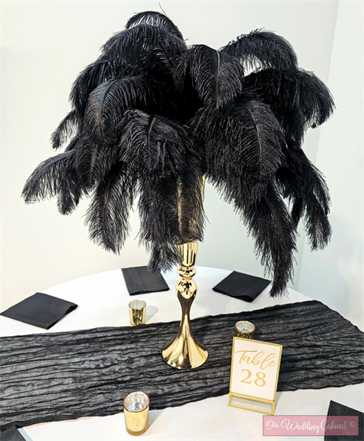Black Ostrich Feather Topper (CAN NOT ALTER FOR ANY REASON, OR ADD YOUR OWN MATERIAL)