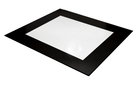White Dance Floor + Black 3' Border (18' x 21')