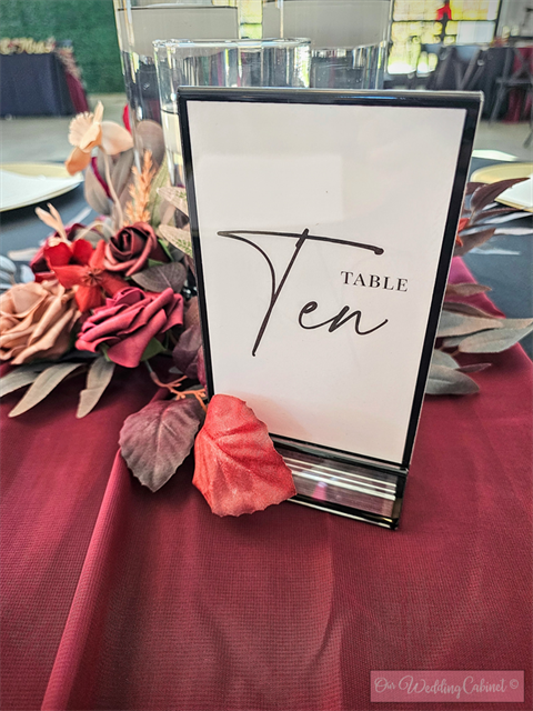 Table Number Frame Set 1-30, BLACK ***WILL NOT SUBSTITUTE TABLE NUMBERS OUT***