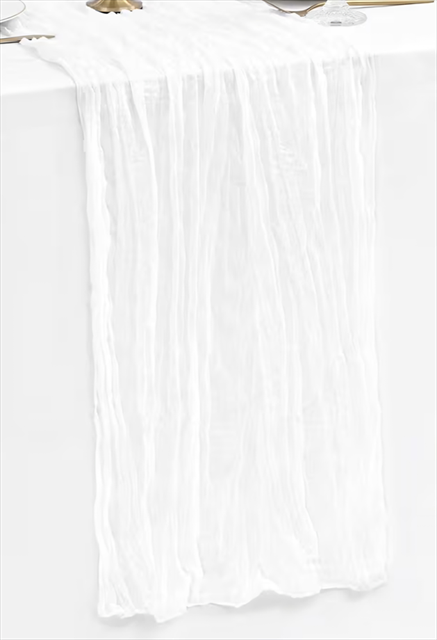 Cheesecloth Table Runner, White (120"x20")