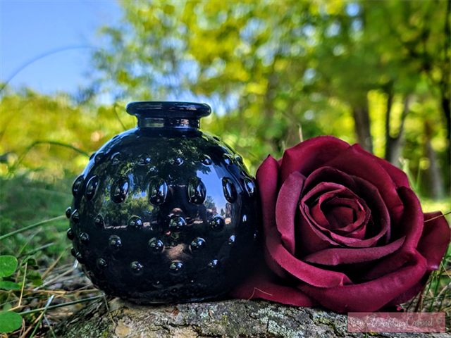 Small Round Black Vase