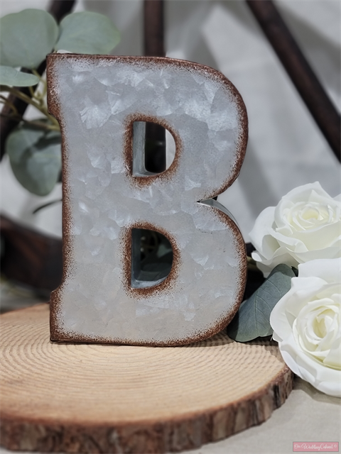 7" Galvanized Metal Letter B