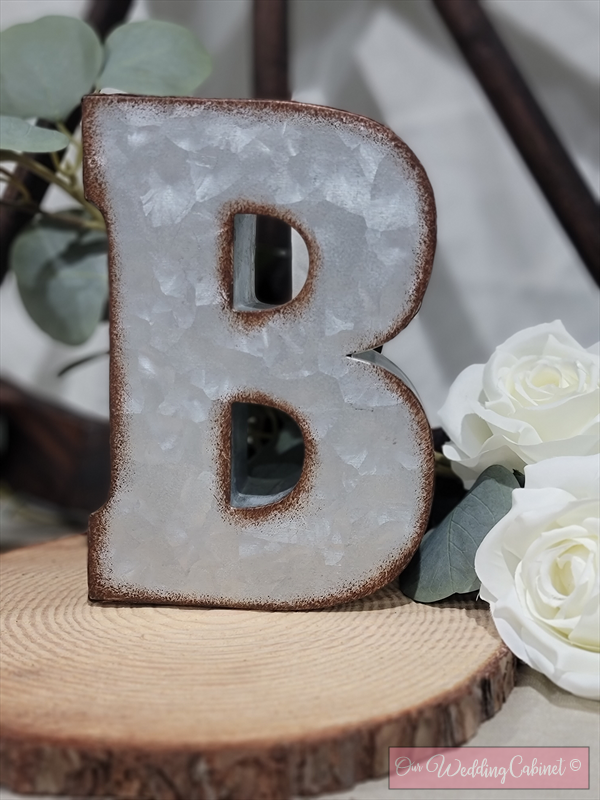7" Galvanized Metal Letter B