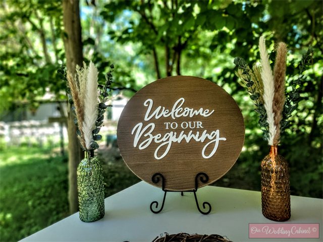17" Welcome To Our Beginning Wood Décor 