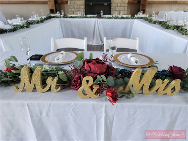 9' Burgundy and Navy Garland (Best for Sweetheart Table/Bridal Table)