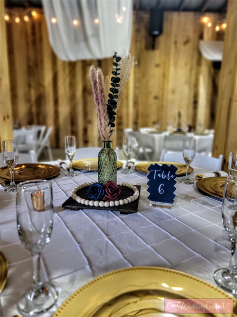 Table Numbers (Acrylic Navy Painted Back) 1-25  (Come with Acrylic Stands)