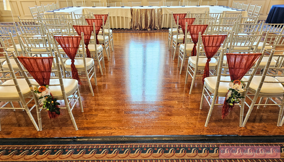 Chair Sash Setup, Set of 10, Terracotta **For Ulitmate Packages Only**