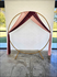 Arch 7.5' Gold Metal Round Wedding Arch **WOULD NOT RECOMMEND PUTTING OUTSIDE*** (OVERALL WIDTH IS 89.5", AND CAN HOLD 100 POUNDS)