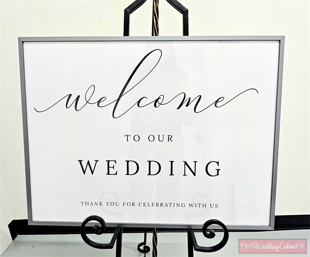 18"x24" Welcome to Our Wedding Silver Frame 