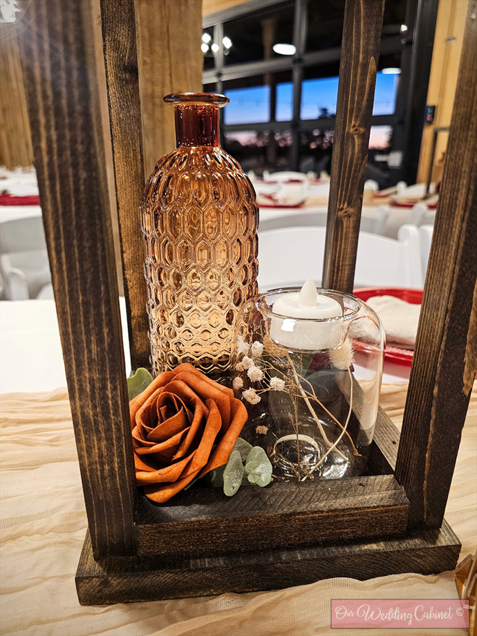 4" Dried Flowers In Glass Jar Candle Holder