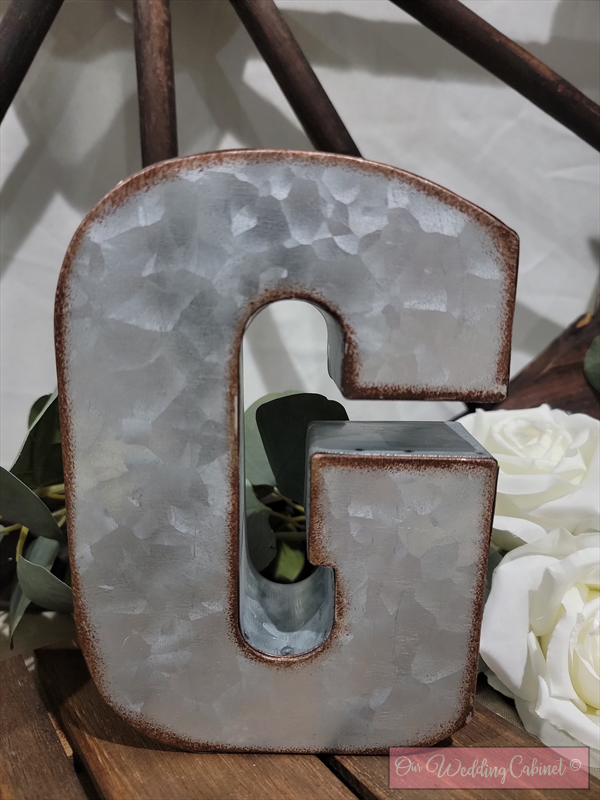 7" Galvanized Metal Letter G