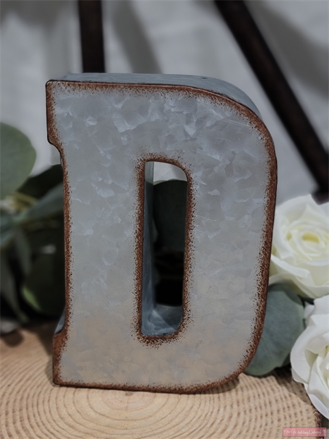 7" Galvanized Metal Letter D