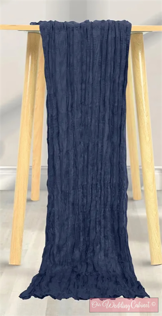 Cheesecloth Table Runner, Navy (120"x20")