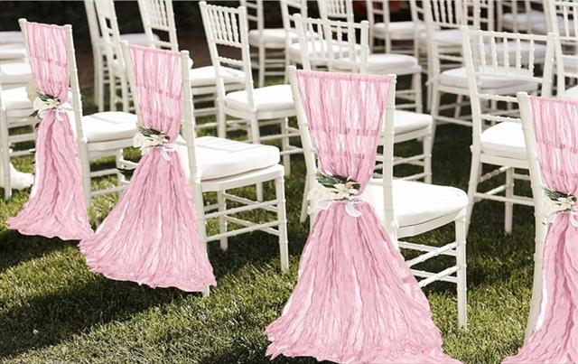 Chair Cheesecloth Sash, 17"x108", Blush Pink