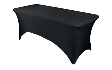 Black Spandex Tablecloth (6' Rectangle)