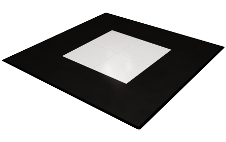 White Dance Floor + Black 3' Border (12' x 12')