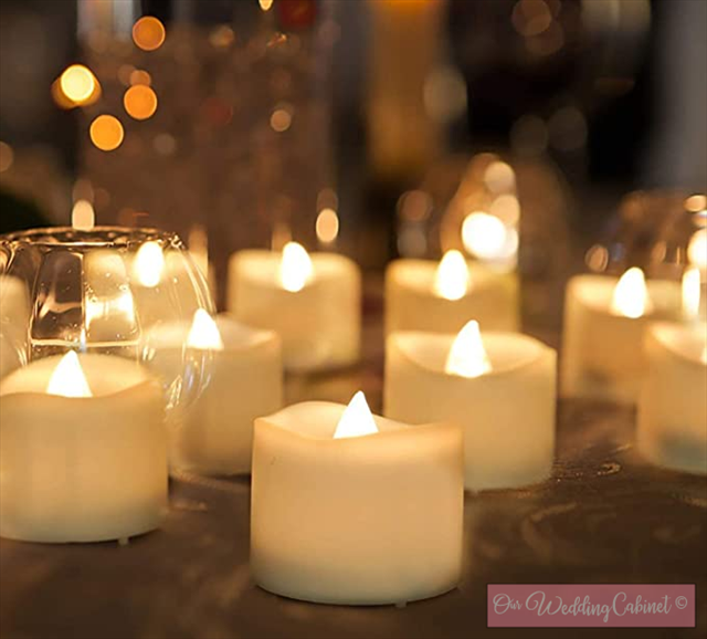 White Tea Light (Battery Operated, requires CR2032 battery that we will include, but can not guarantee longevity)  *** GREAT FOR VOTIVE CANDLE HOLDERS ***