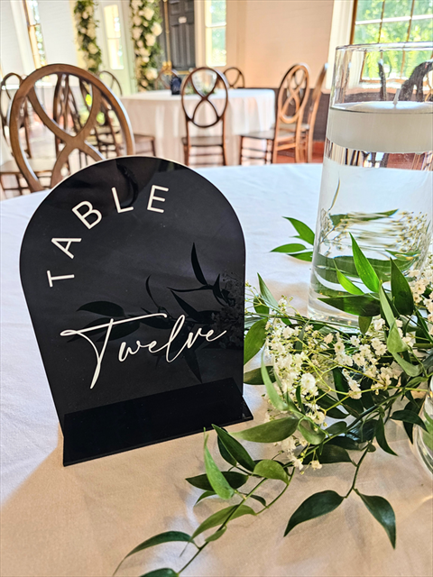 Table Numbers 5x7" Black Acrylic Arch 1-30 Set 