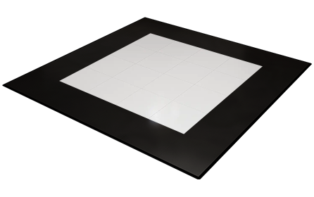 White Dance Floor + Black 3' Border (18' x 18')