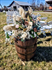 Bourbon Barrel (arrangement on top is a fresh floral arrangement and is not included)