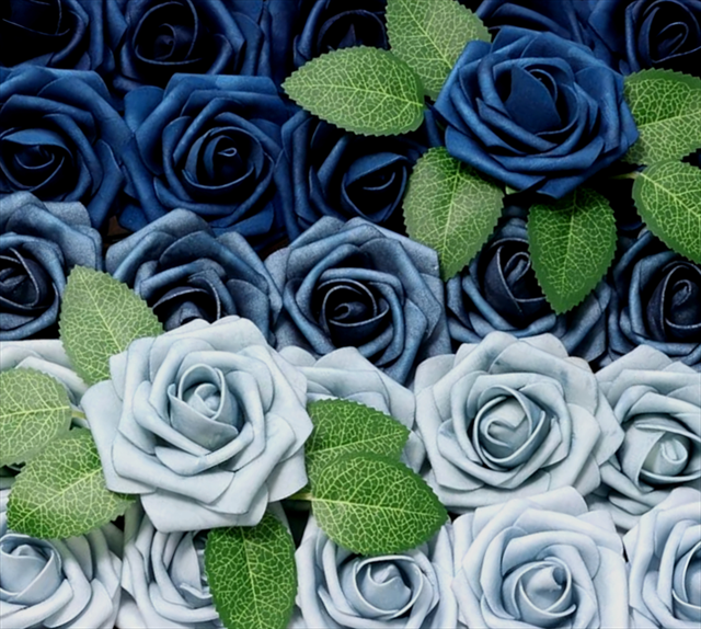 3" Blue Ombre Shade Foam Roses (YOU WILL GET EQUAL AMOUNT OF EACH COLOR UP TO 50 TOTAL)