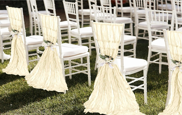 Chair Sash and Setup, Set of 10, Ivory **For Ulitmate Packages Only**