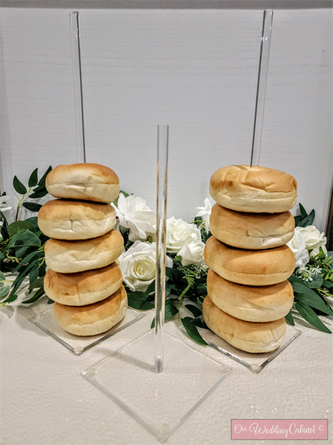 Tabletop Acrylic Treat Stands (Set of 6) (Best for Donuts, Bagels or Pretzels) 