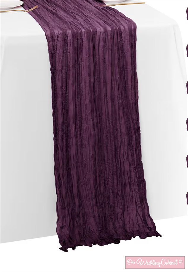 Cheesecloth Table Runner, Dark Purple (120"x20")