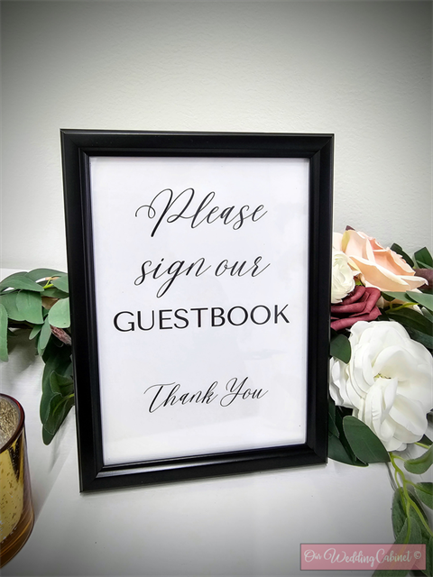 5"x7" Black Frame "Guestbook" Sign
