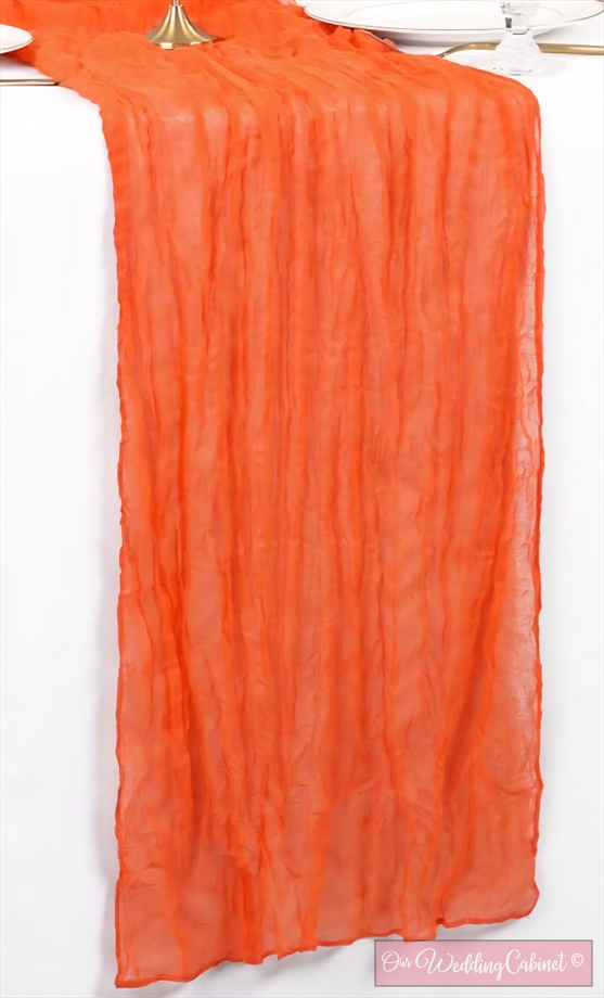 Cheesecloth Table Runner, Orange (120"x20")